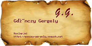 Gönczy Gergely névjegykártya